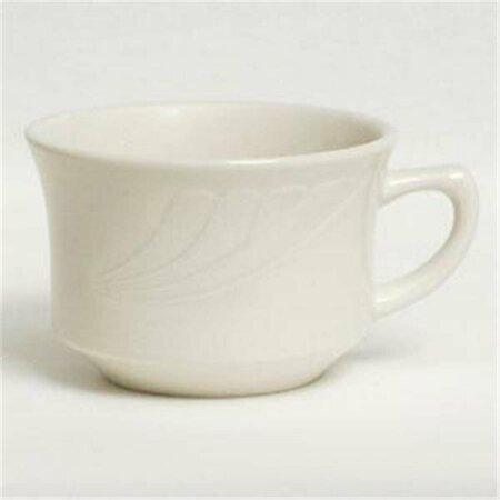 TUXTON CHINA Monterey 3.63 in. Embossed Pattern China Short Cup - American White - 3 Dozen YEF-0752